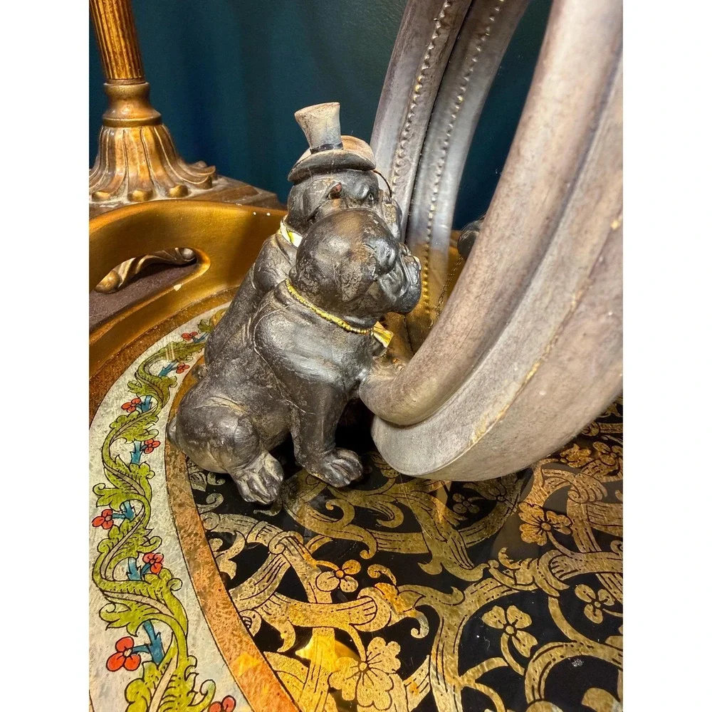 Vintage Victorian Bulldog‎ Couple Tabletop Mirror